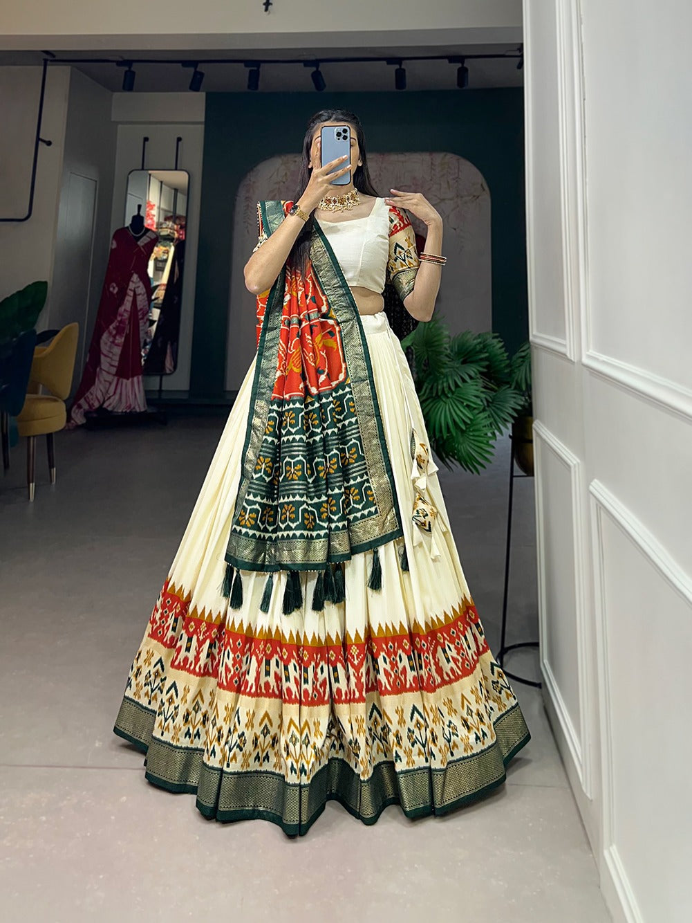 Beautiful Designer Tushar Silk Patola Print Lehenga Choli