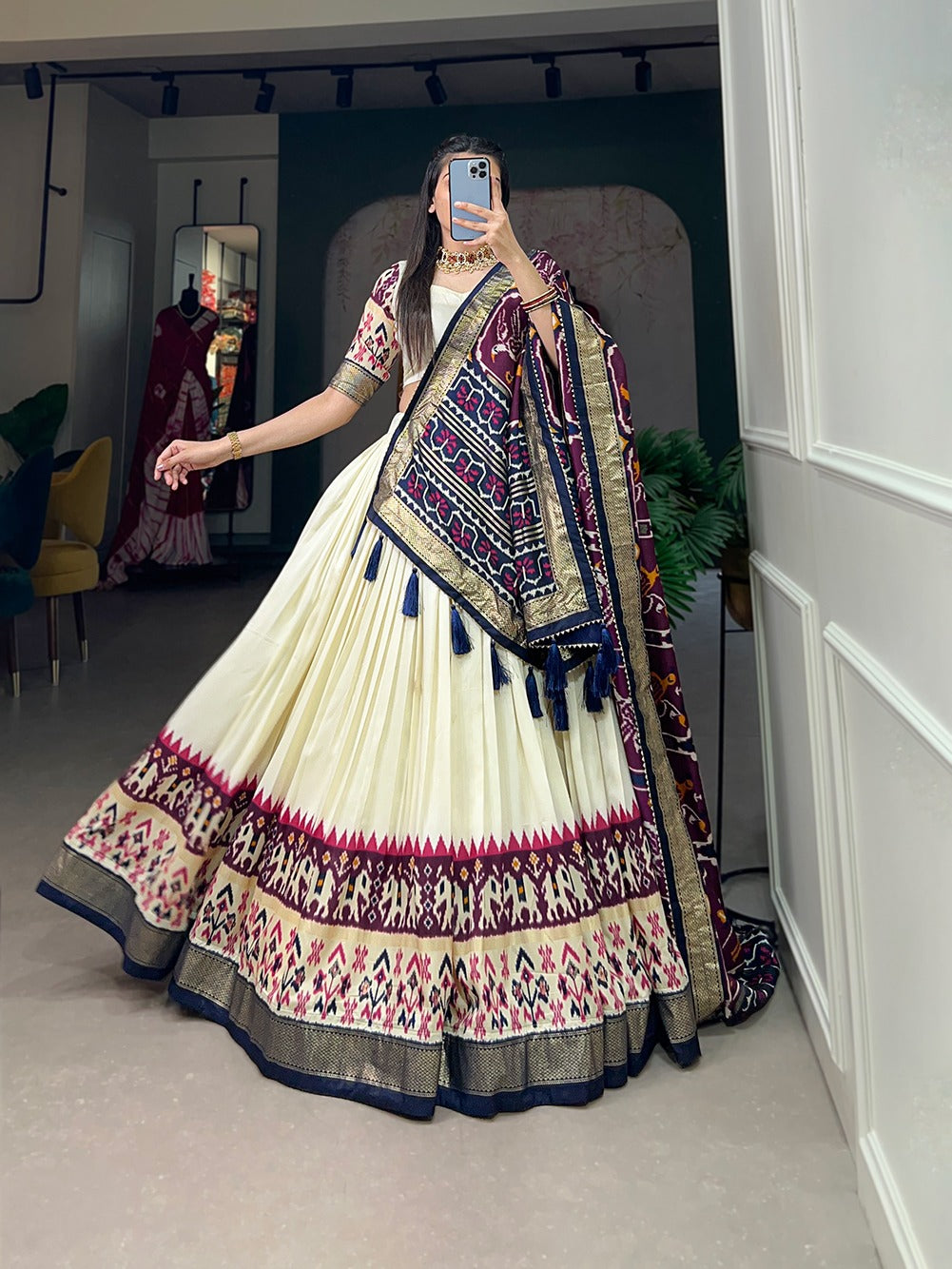 Beautiful Designer Tushar Silk Patola Print Lehenga Choli