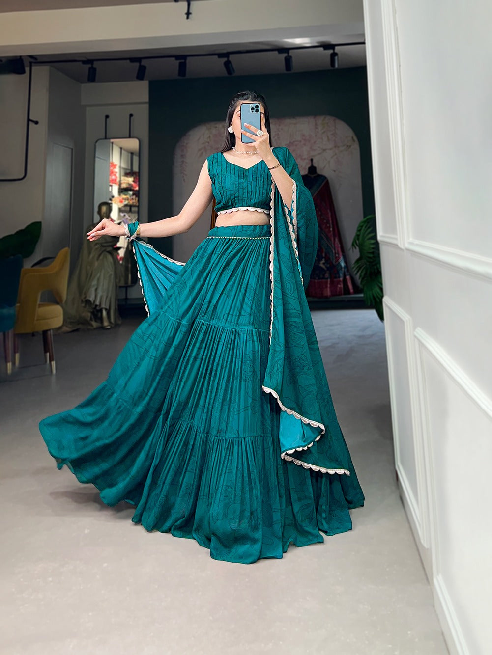 Beautiful Designer Party Wear Pure Georgette Silk Lehenga Choli