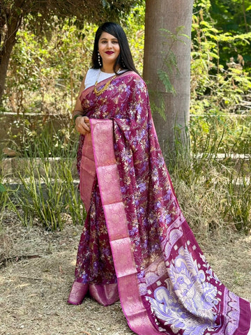 Beautiful Designer Summer Special Bandhej Soft Digital Print Dola Silk Saree