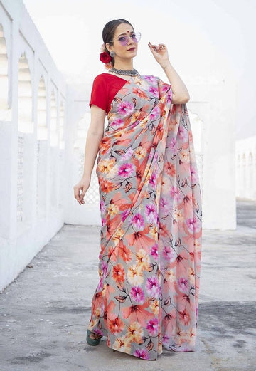 Beautiful Designer Soft Georgette With Digital Print Saree