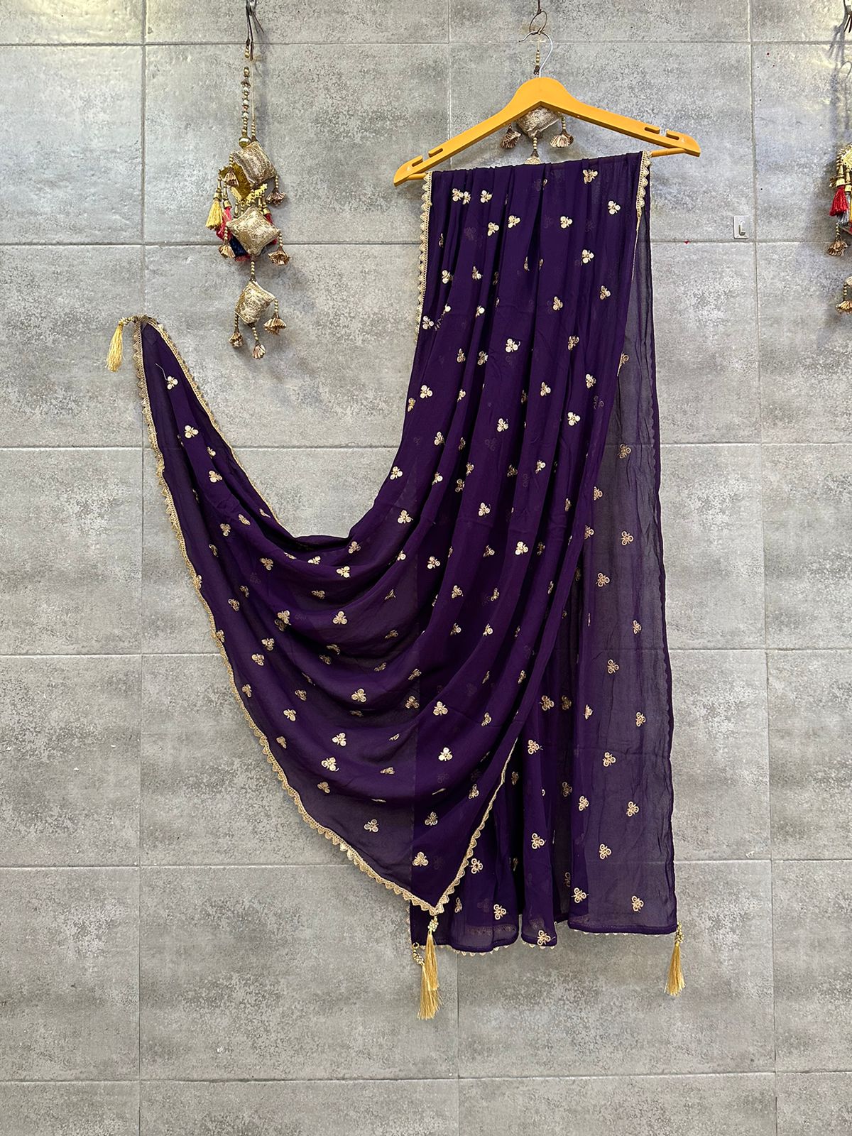 Beautiful Designer Pure Georgette Butti Work Dupatta