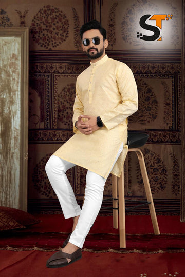 Beautiful Designer Pure Cotton Festival Kurta Pyjama