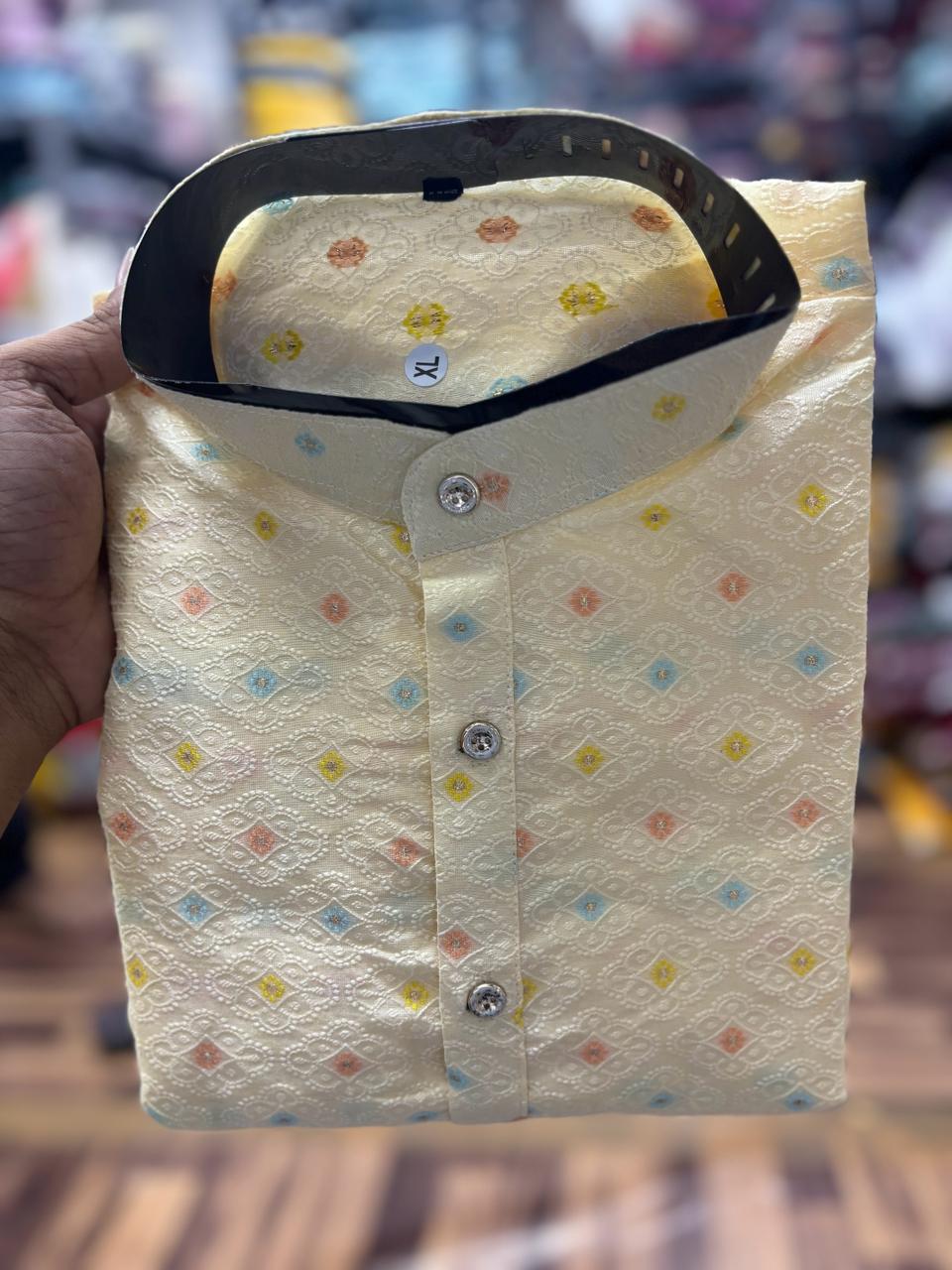 Beautiful Designer Pure Cotton Festival Kurta Pyjama