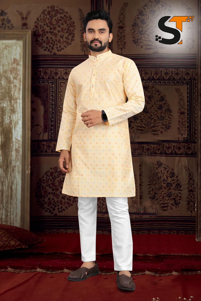 Beautiful Designer Pure Cotton Festival Kurta Pyjama