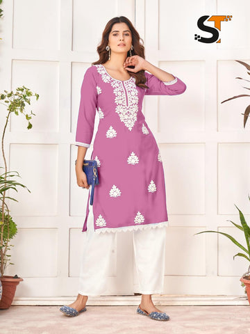 Beautiful Designer Chikankari Kurti Plazzo