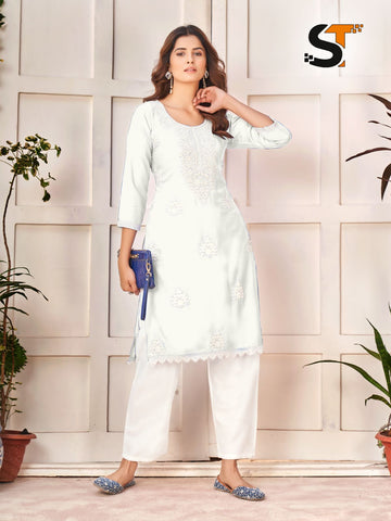 Beautiful Designer Chikankari Kurti Plazzo