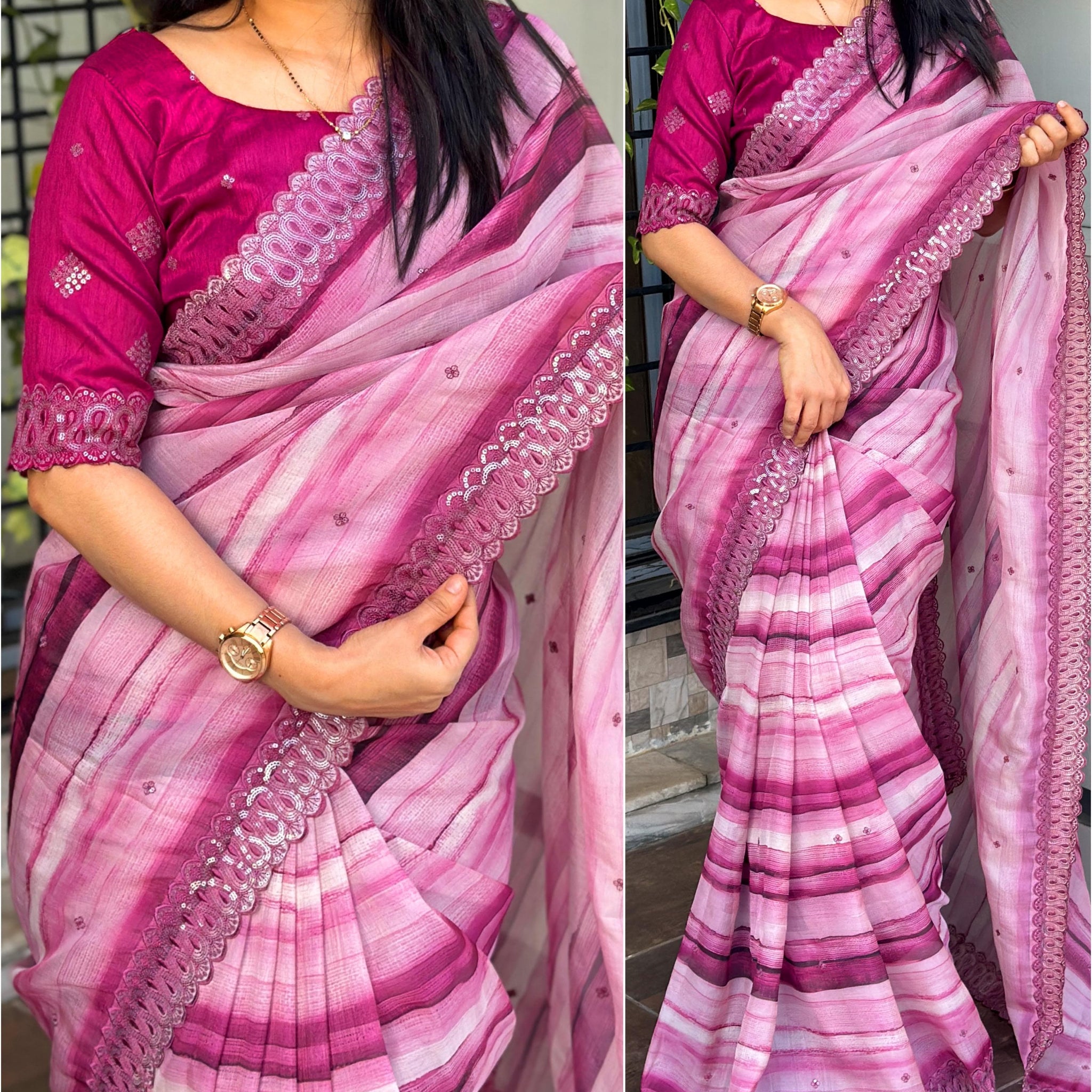 Satin Saree