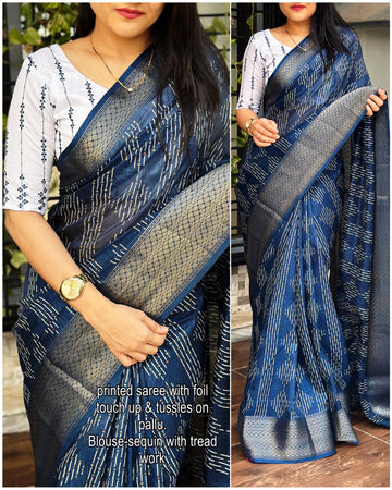 Beautiful Designer Party Wear Soft Muslim Cotton Silk Saree