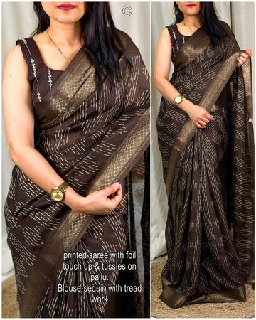 Beautiful Designer Party Wear Soft Muslim Cotton Silk Saree