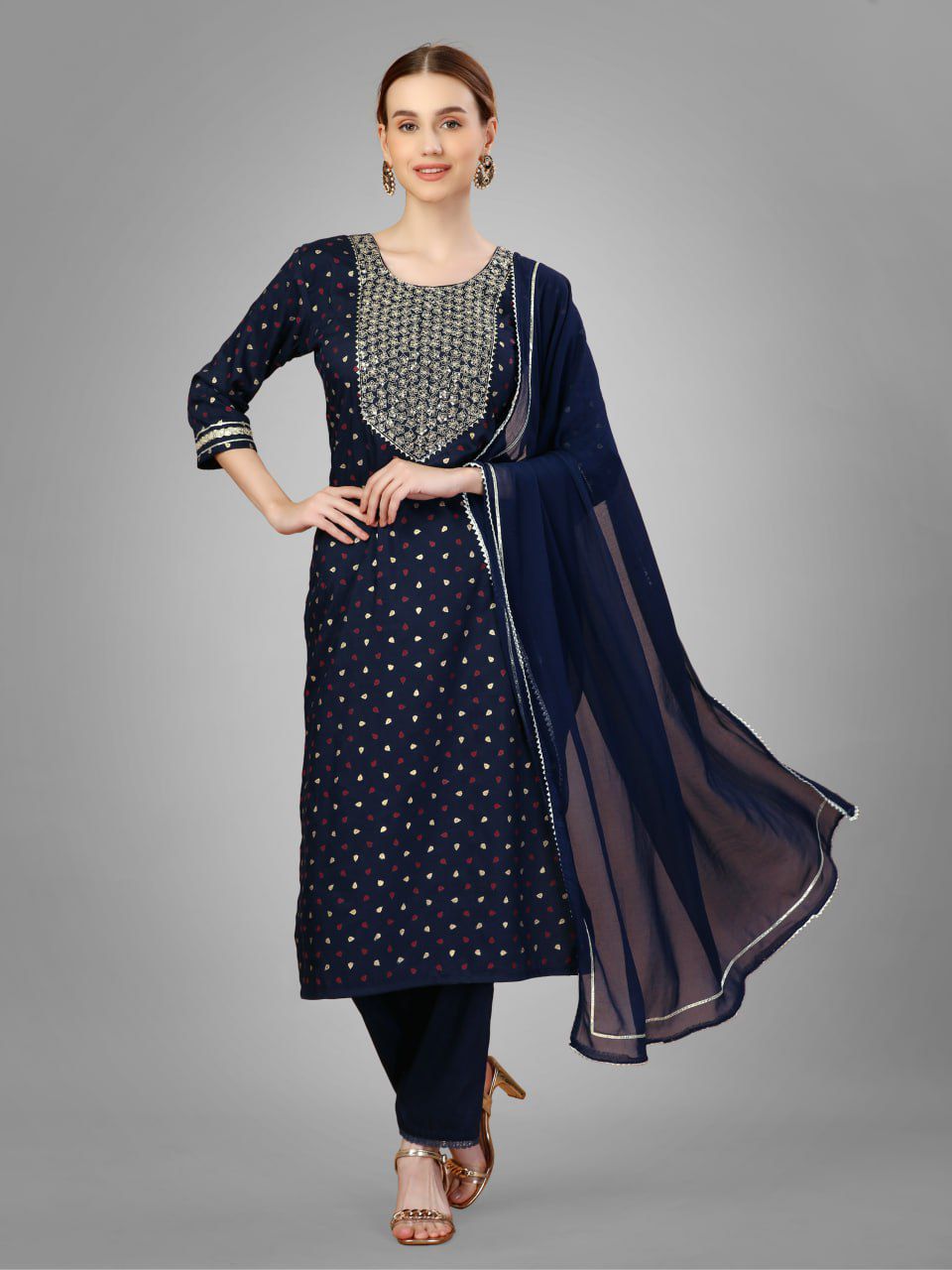 Beautiful Designer Party Wear Kurti Pant Dupatta Salwar Suit