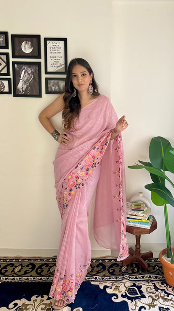 Beautiful Designer Heavy Georgette With Sequence Saree