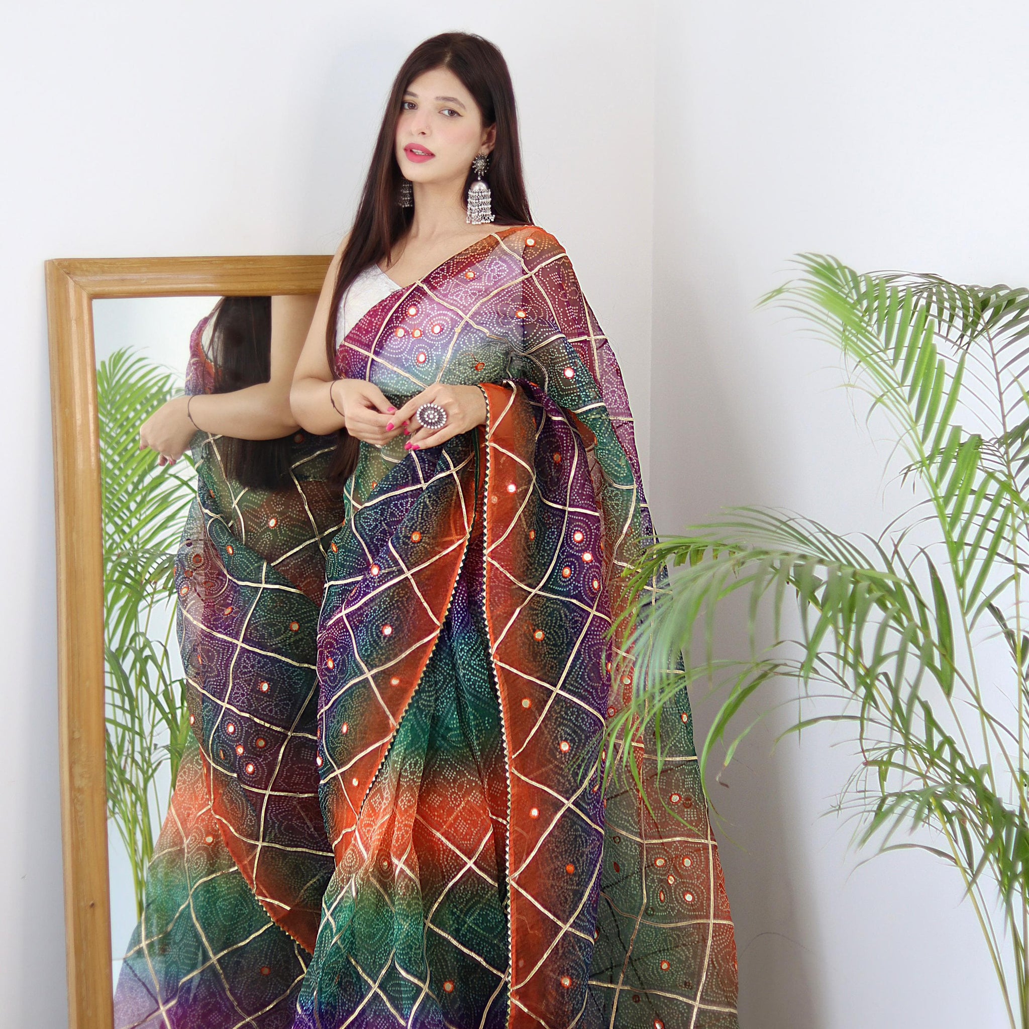 Beautiful Designer Pure Soft Bandhani Organza Saree