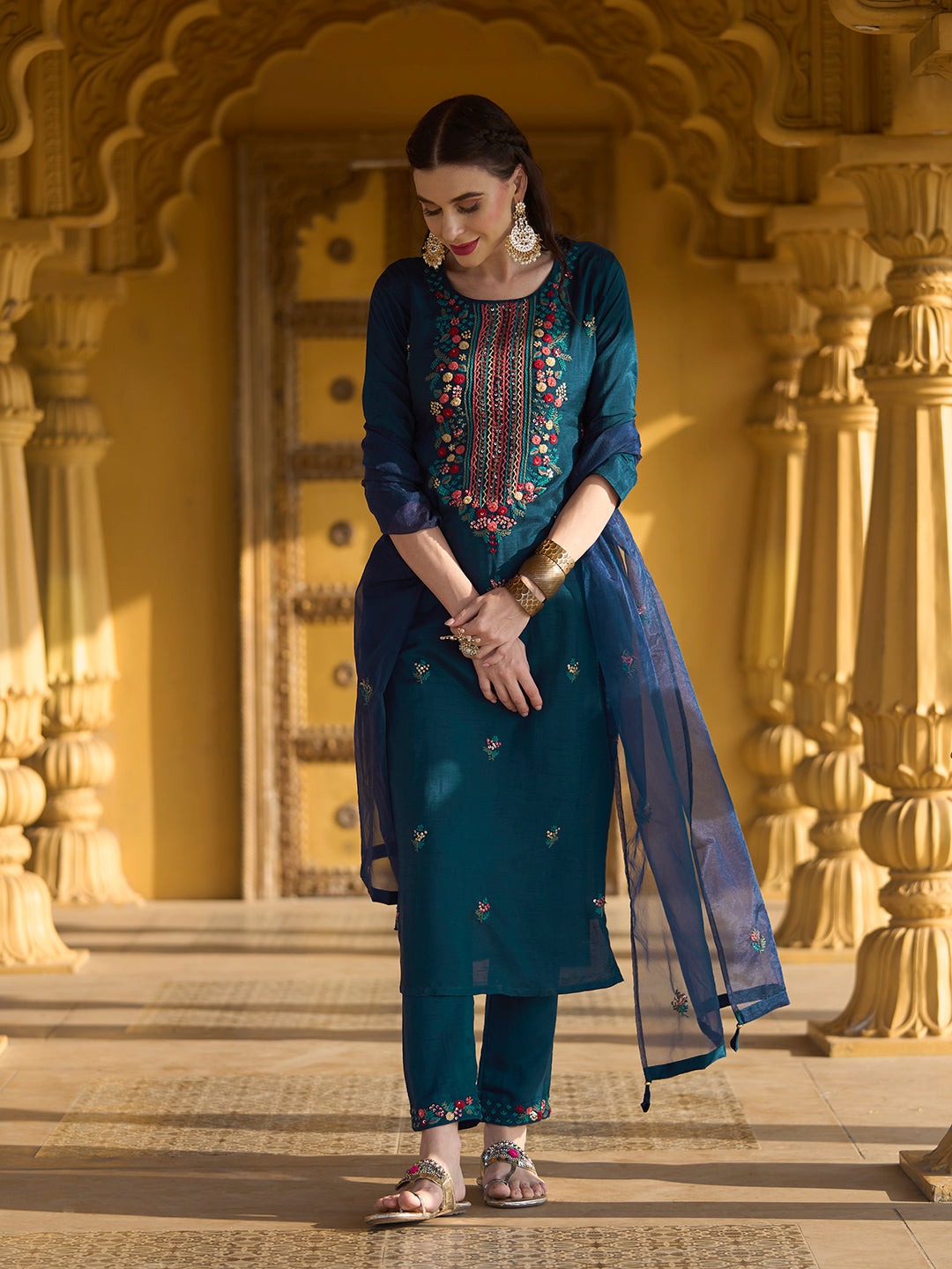 Beautiful Designer Party Wear Anarkali Reyon Cotton Salwar Suit