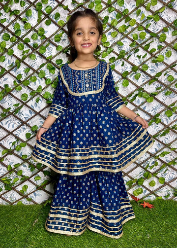 Beautiful Designer Kids Girls Floral Sharara Set