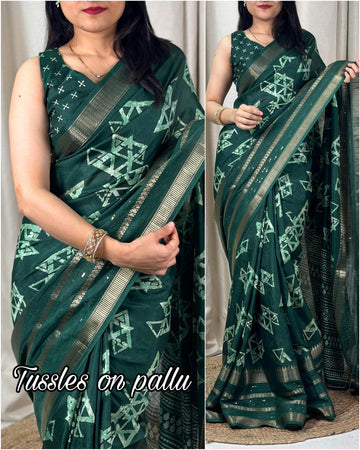 Beautiful Designer Pure Cotton Kalamkari Print Saree