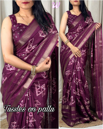 Beautiful Designer Pure Cotton Kalamkari Print Saree