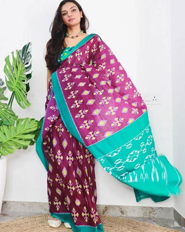 Beutiful Designer Party Wear Plain Linen Saree