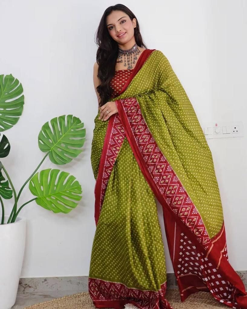 Beutiful Designer Party Wear Plain Linen Saree