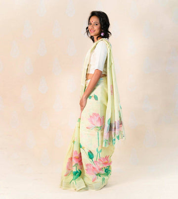 Beautiful Designer Party Wear Original Linen Saree