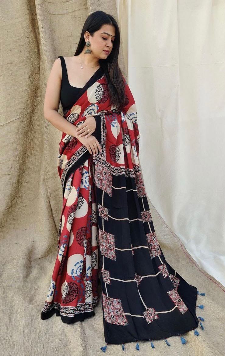 Beautiful Designer Party Wear Pure Muslin Saree