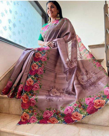 Beautiful Designer Party Wear Digital Print Saree