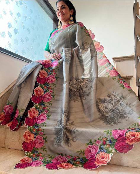 Beautiful Designer Party Wear Digital Print Saree