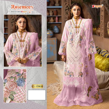 Fepic Rosemeen Designer Pure Cotton Pakistani Suit D.No.C-1798-B