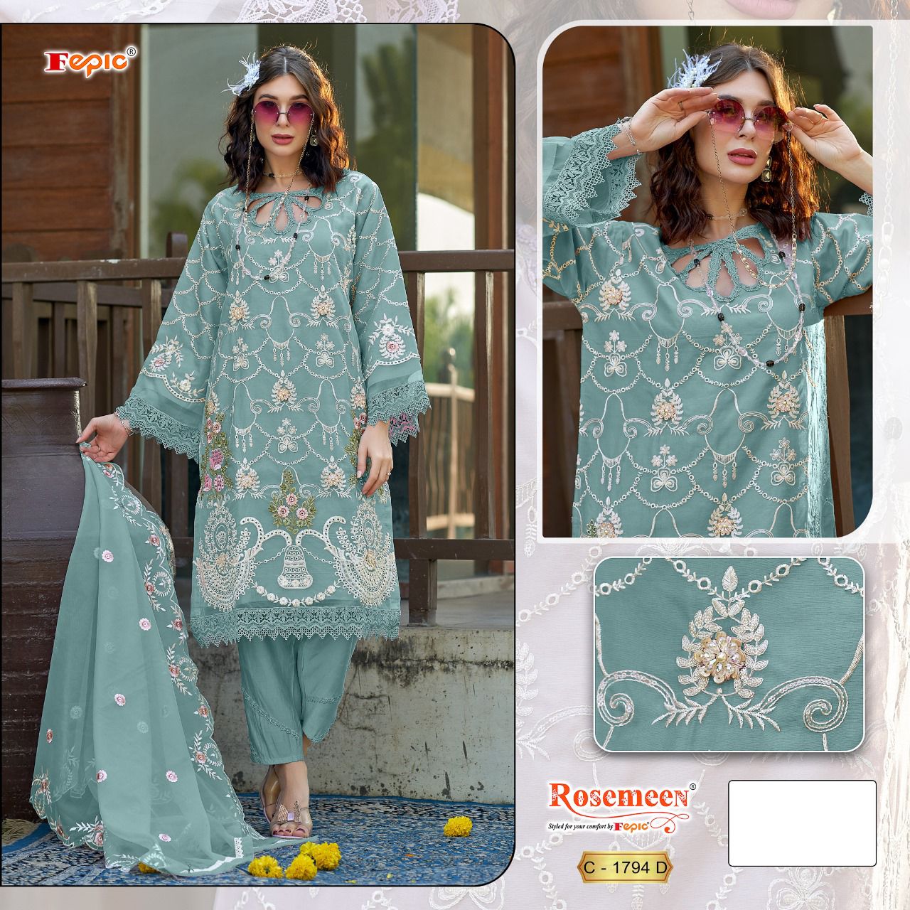 Fepic Rosemeen Designer Occasion Wear Salwar Suit D.No.C-1794-D