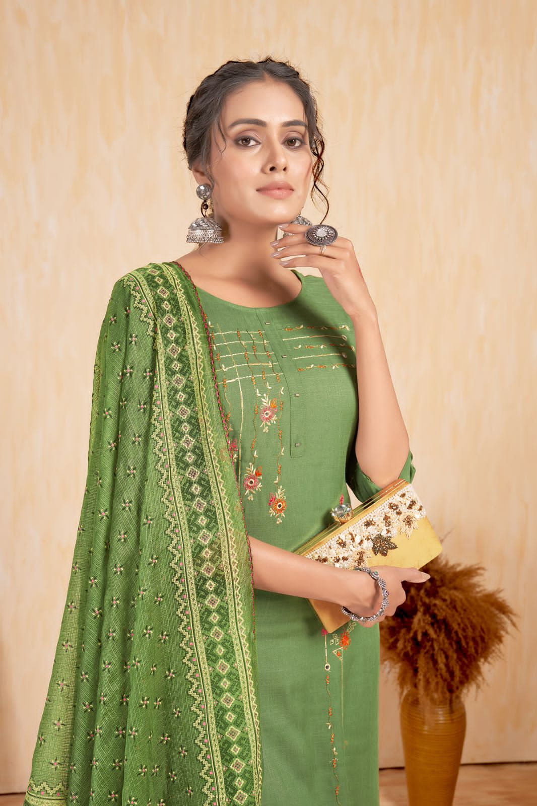 Beautiful Designer Party Wear Punjabi Style Hetaali Reyon Salwar Suit