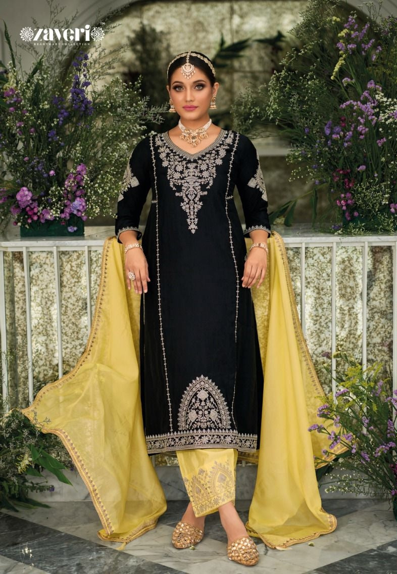 Beautiful Designer Party Wear Black white Salwar Suit