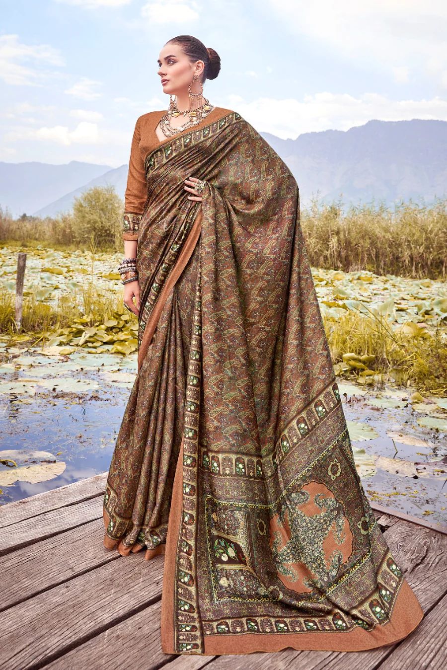 Beautiful Designer Summer Special Pure Pashmina Silk Saree