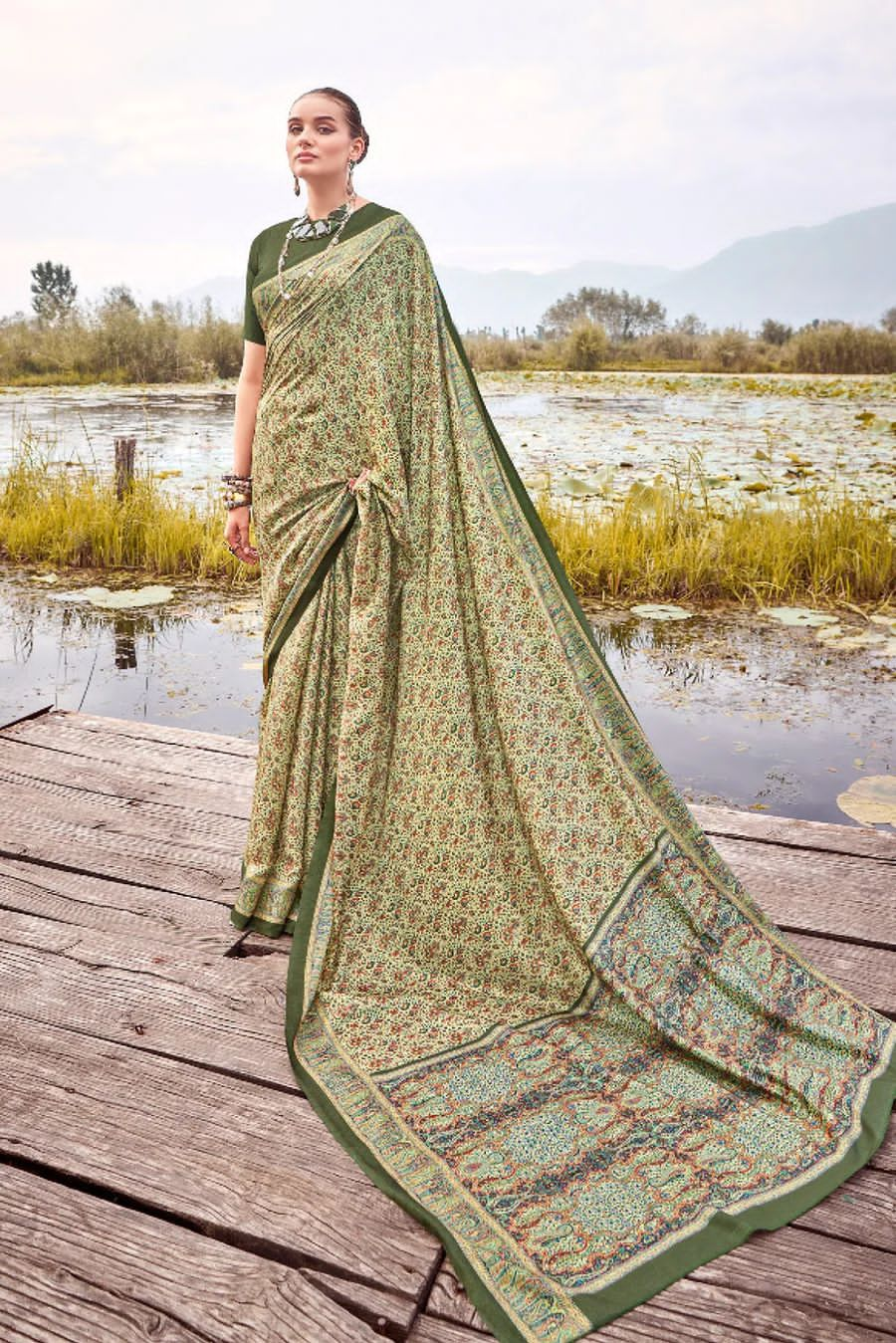 Beautiful Designer Summer Special Pure Pashmina Silk Saree