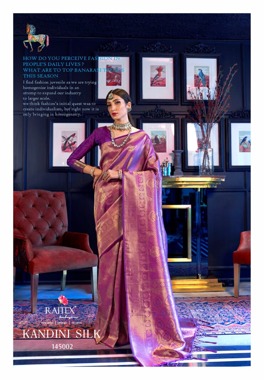 Beautiful Designer Pure Kandini Silk Handloom Weaving Saree