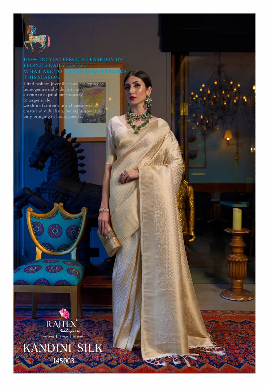 Beautiful Designer Pure Kandini Silk Handloom Weaving Saree