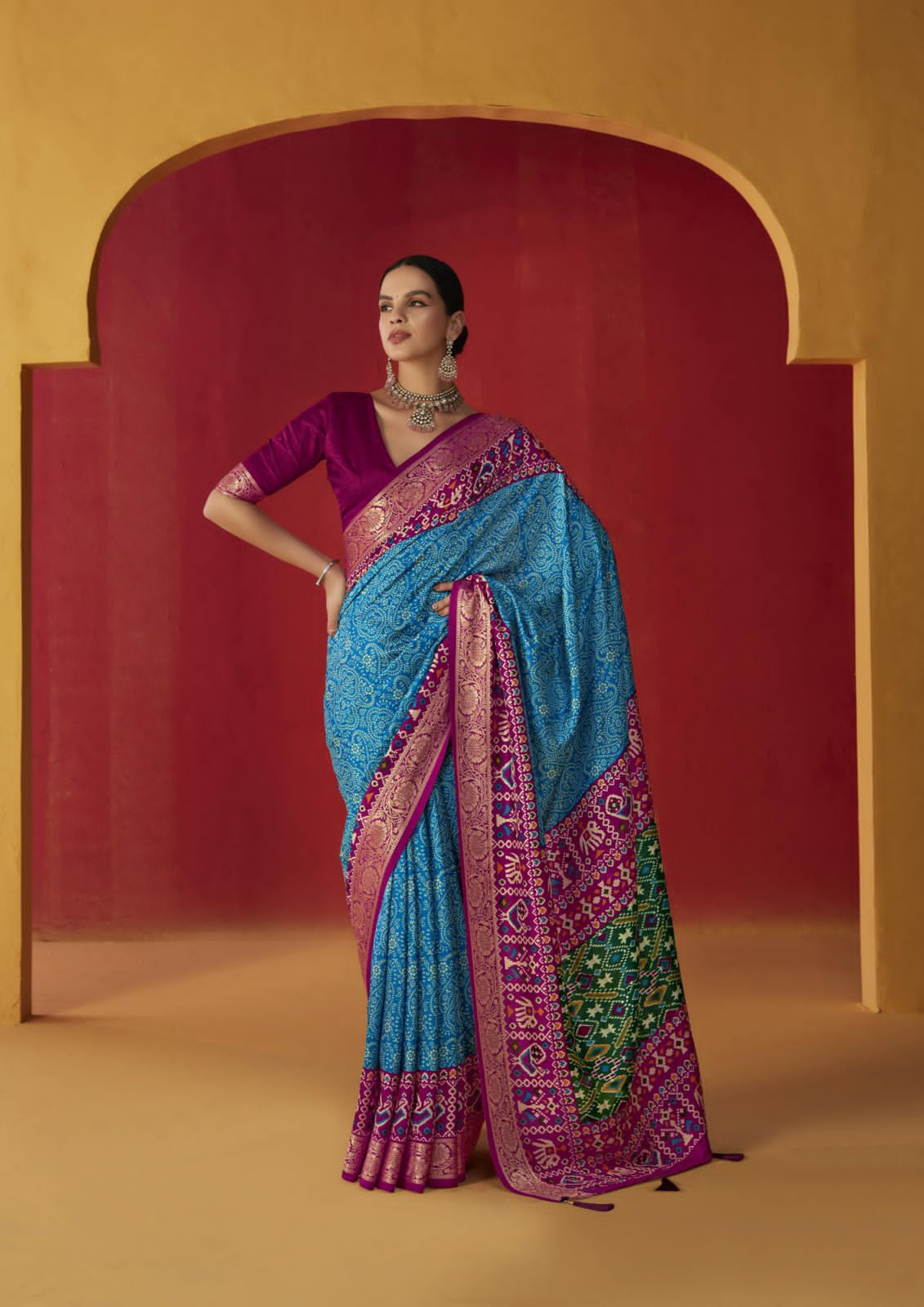 Beautiful Designer Pure Rath Velwet Tusser Silk Saree