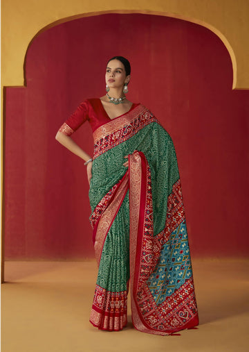 Beautiful Designer Pure Rath Velwet Tusser Silk Saree