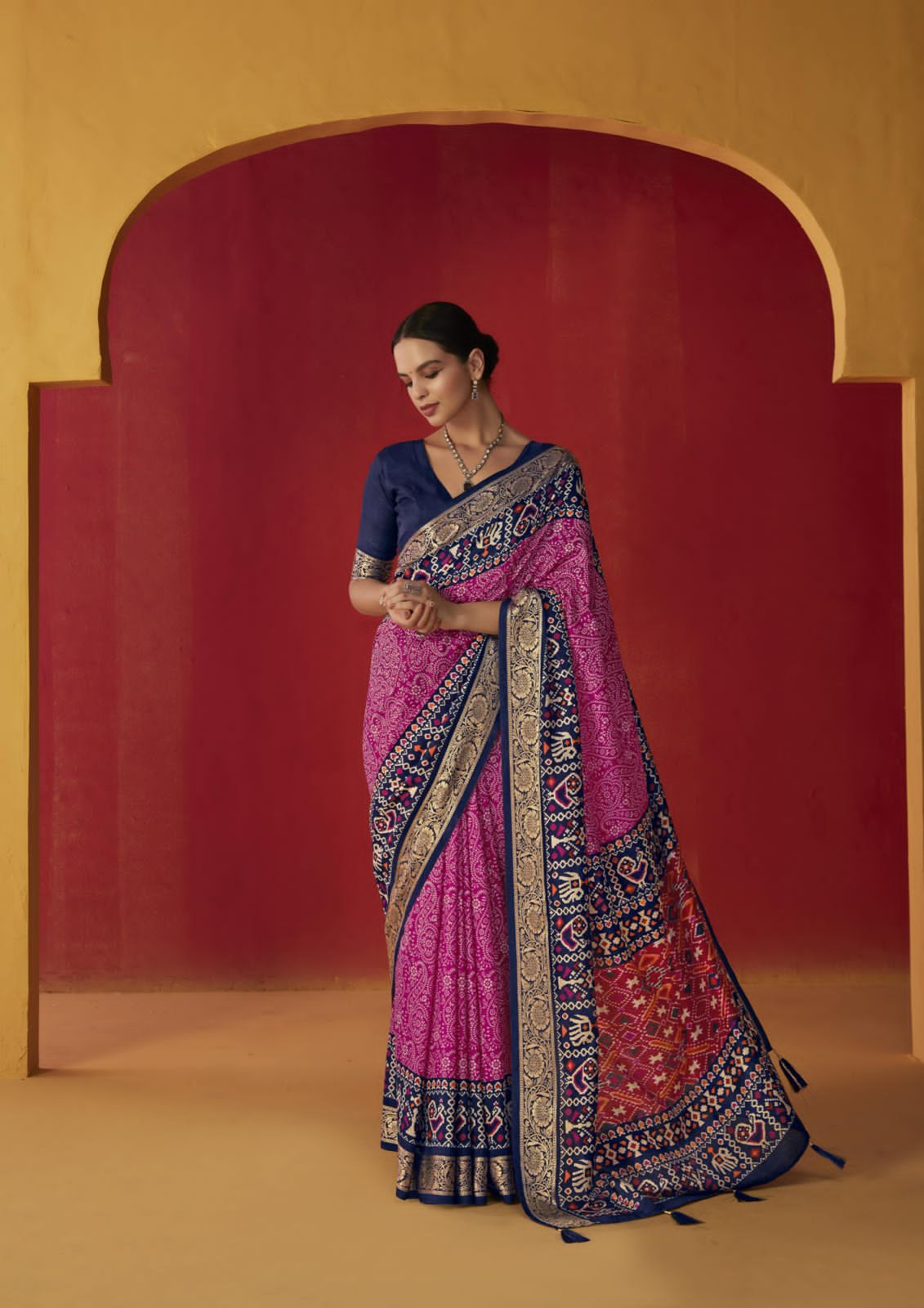 Beautiful Designer Pure Rath Velwet Tusser Silk Saree