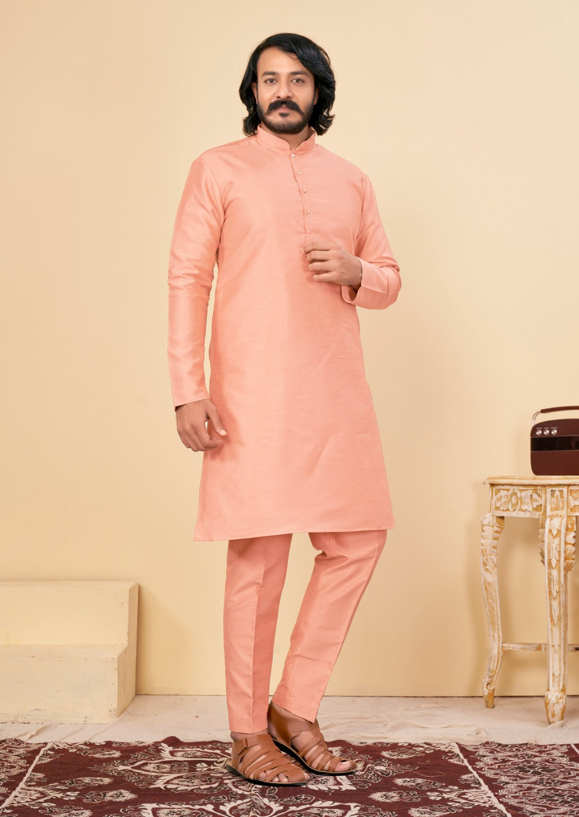 Beautiful Men's Designer Silk Kurta Payjama