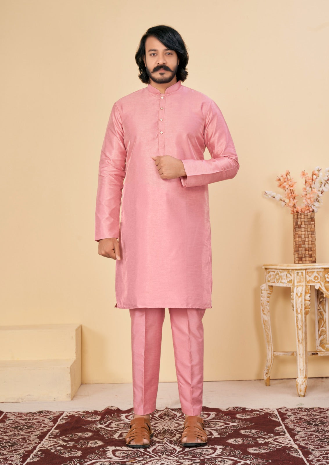 Beautiful Men's Designer Silk Kurta Payjama