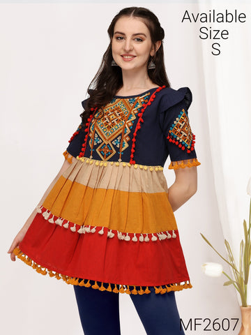 Beautiful Designer Summer Special Pure Cotton Navrang Short Tops Collection