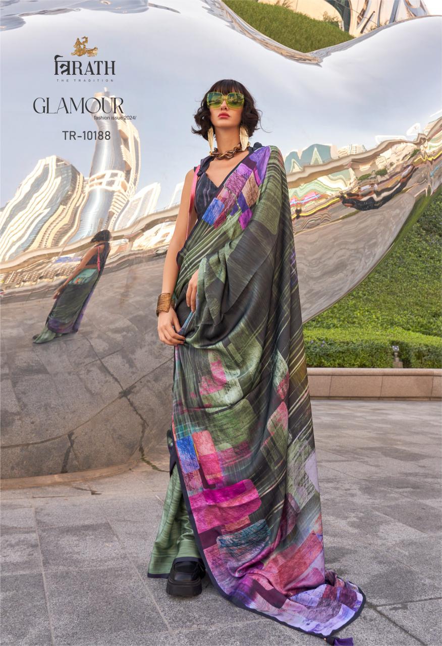 Beautiful Designer Glamour Swiss Satin Silk Saree