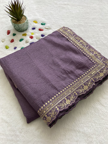 Beautiful Designer Party Wear Soft Weave Crush Silk Saree