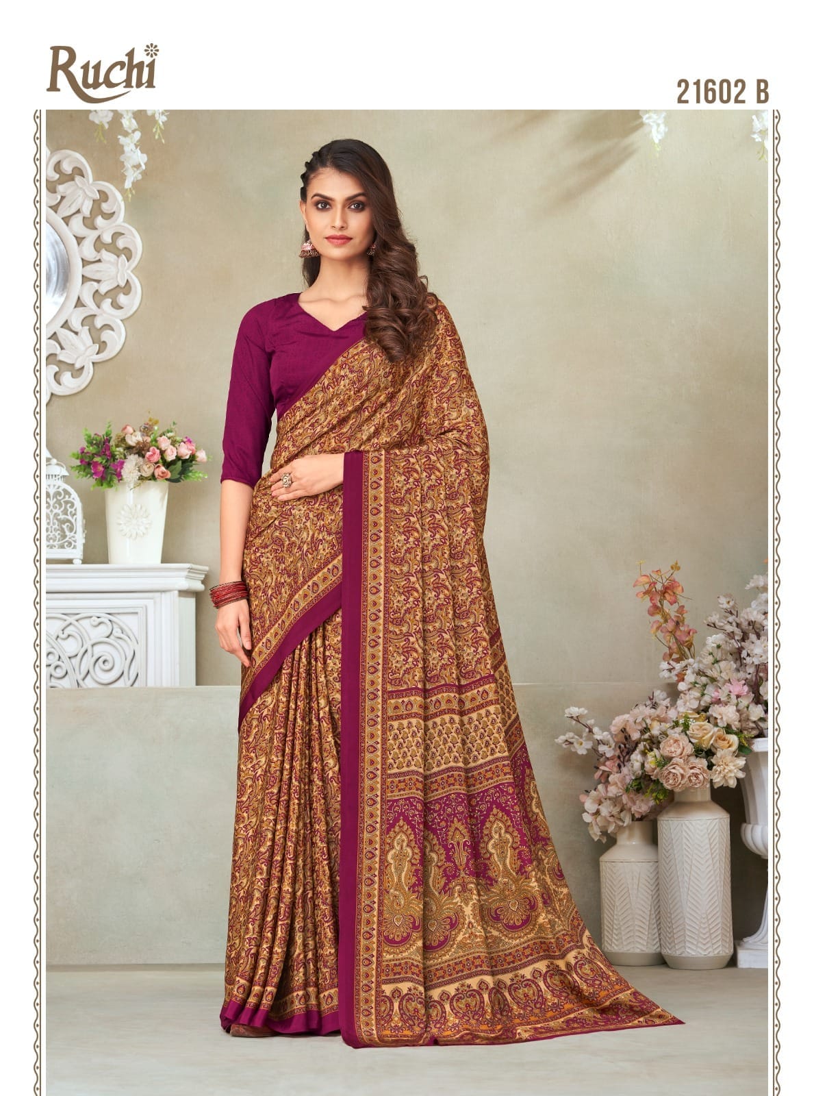 Beautiful Designer Ruchi Vivanta Crepe Silk Saree