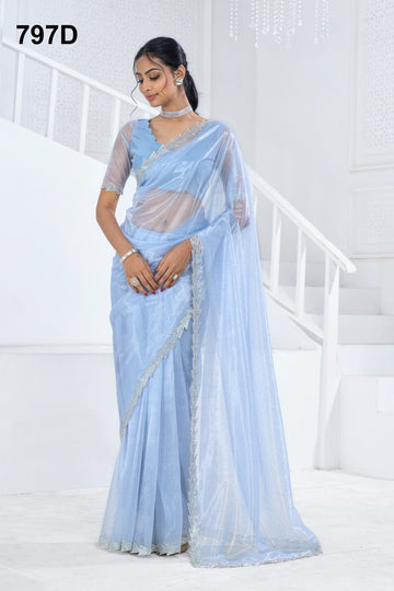 Beautiful Designer Mehek Twirll Soft Organza Swroski In All Over Saree