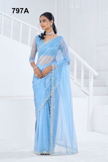 Beautiful Designer Mehek Twirll Soft Organza Swroski In All Over Saree