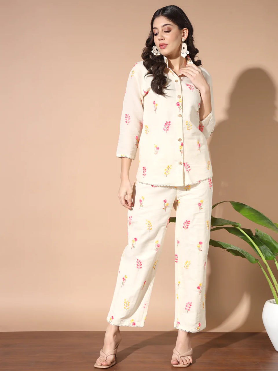 Beautiful Designer Summer Special Pure Cotton Khadi Jeqard Co Ord Set