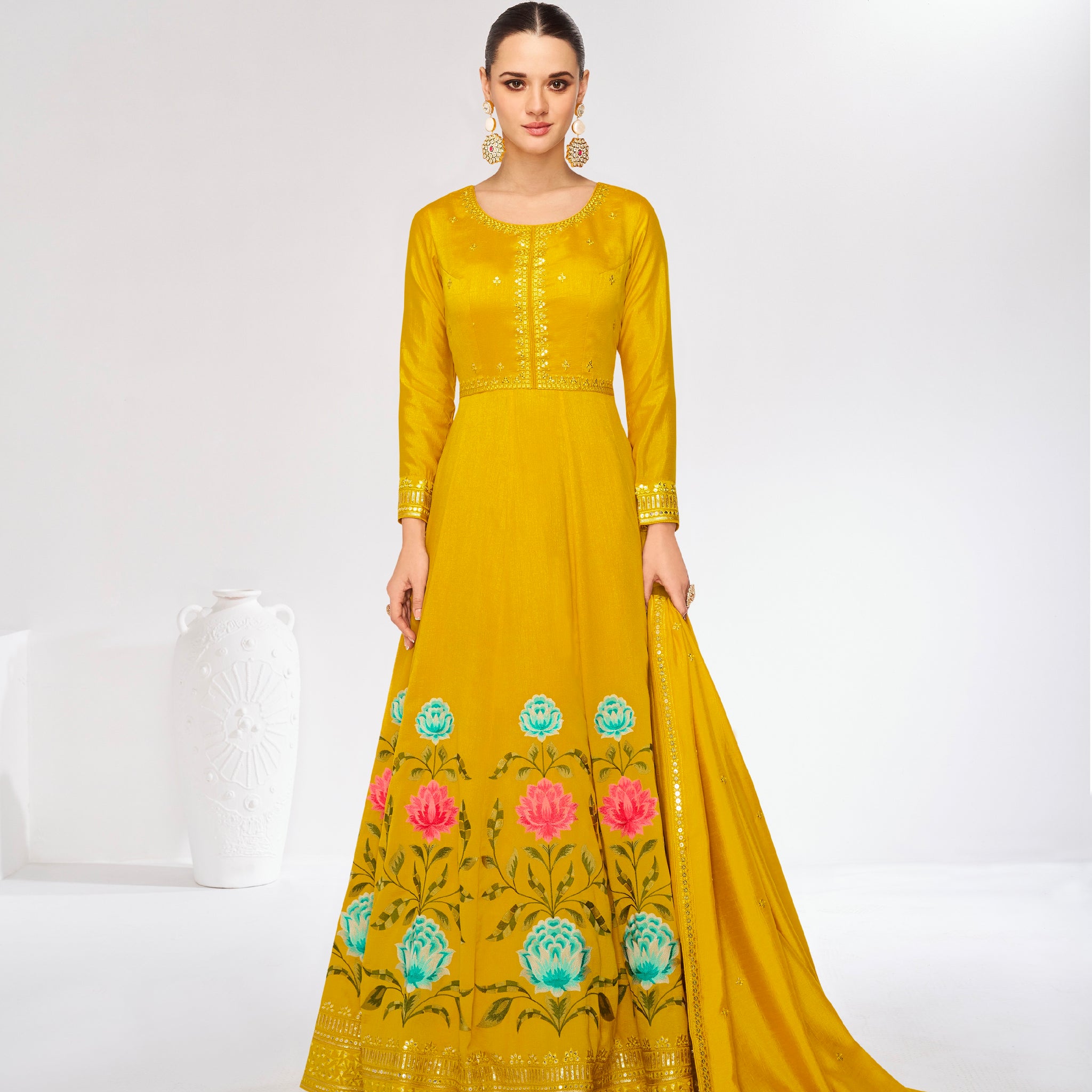 Designer Occasion Wear Latest Premium Silk Salwar Suit