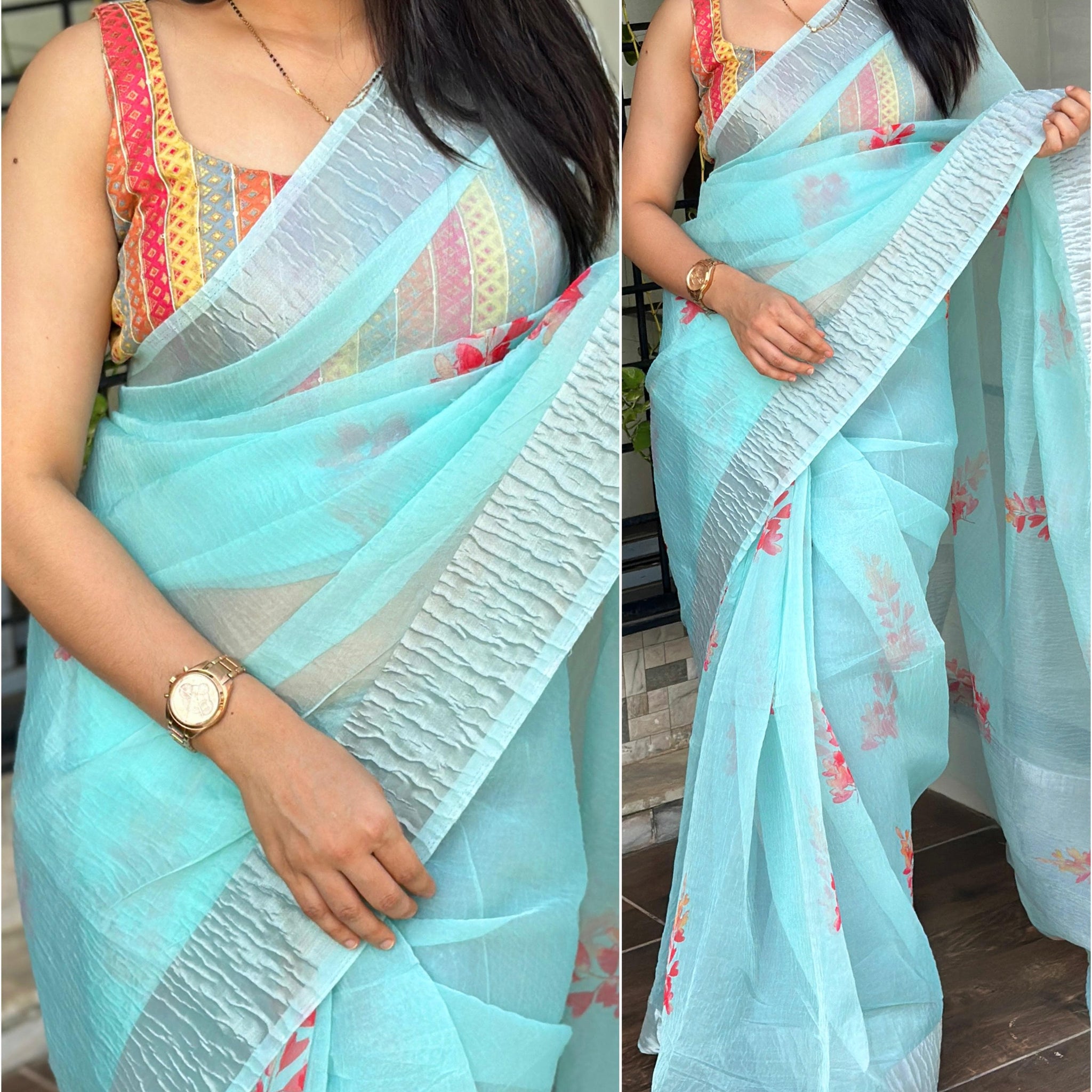 Beautiful Designer Maple Soft Organza Saree