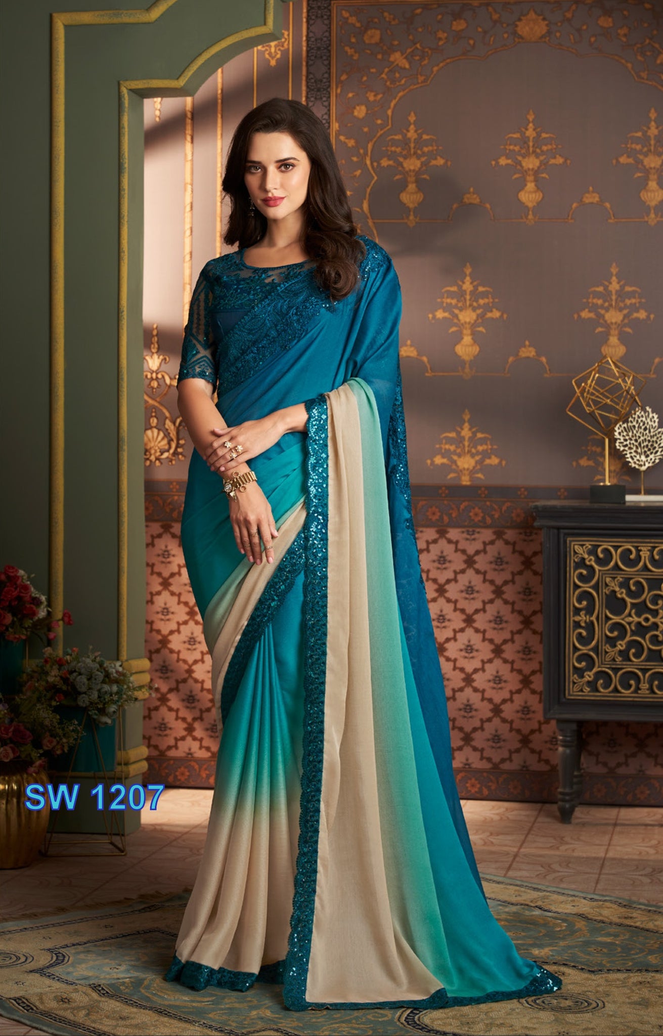 Beautiful Designer Party Wear Sandalwood Design 1207